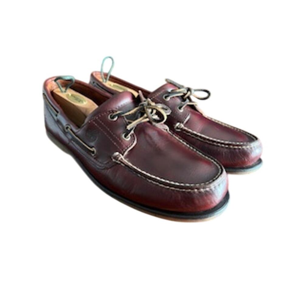 Timberland Men’s sz 13W 2 Eye Boat Shoe in Wine Color